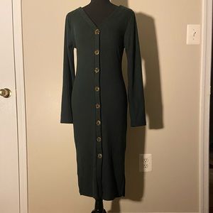 FASHION NOVA HUNTER GREEN SWEATER DRESS